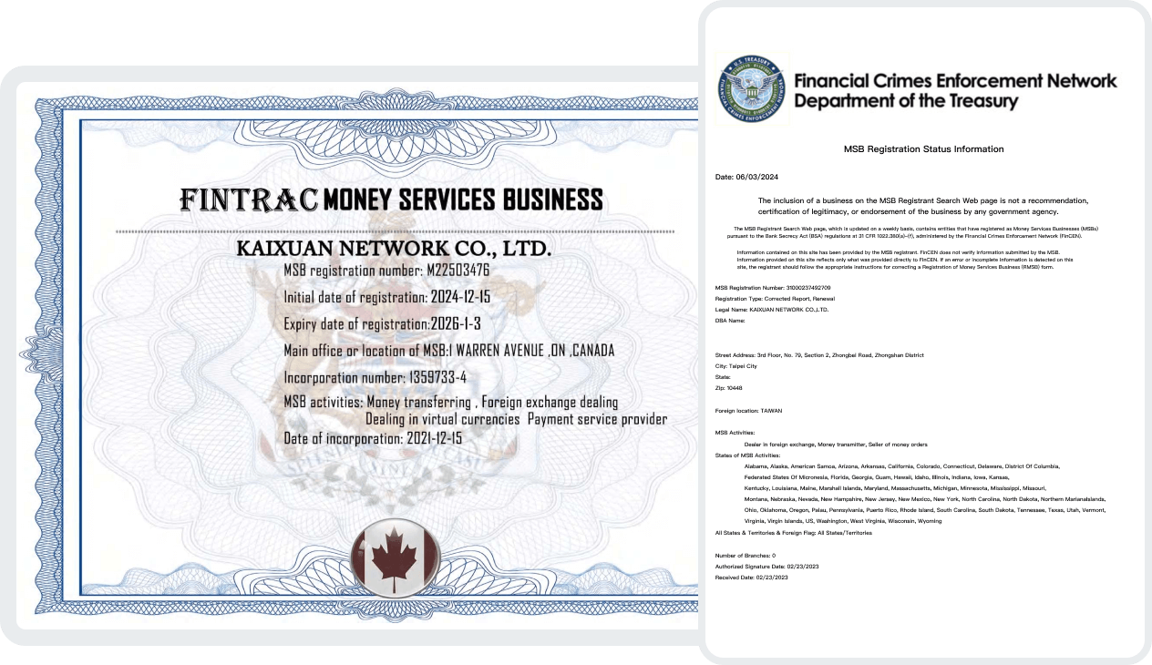 MSB Certificates
